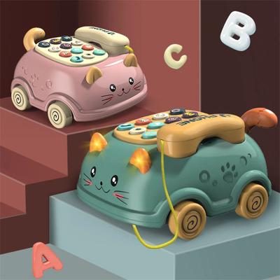 Baby 3-in-1 Musikalisches Telefon Spielzeug Kleinkind Interaktives Lernspielzeug Mit Lichtern Katzen Telefon Geschichte Früherziehung Montessori Geschenk