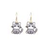 Cute Cartoon Kitten Earrings - Fun, Creative, and Fashionable Animal Drops In Japanese and Korean Styles for European and American Tastes.