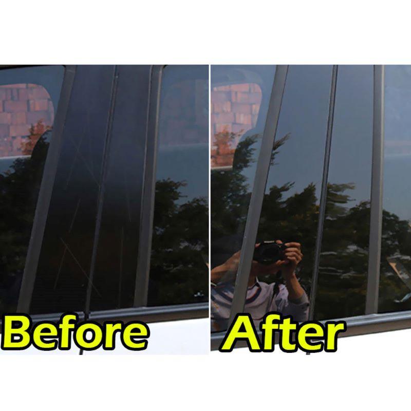 Fit For Honda HRV HR-V 2016- Carbon Fiber Black Car Window Door Column BC Pillar Post Cover Trim Mirror Effect PC