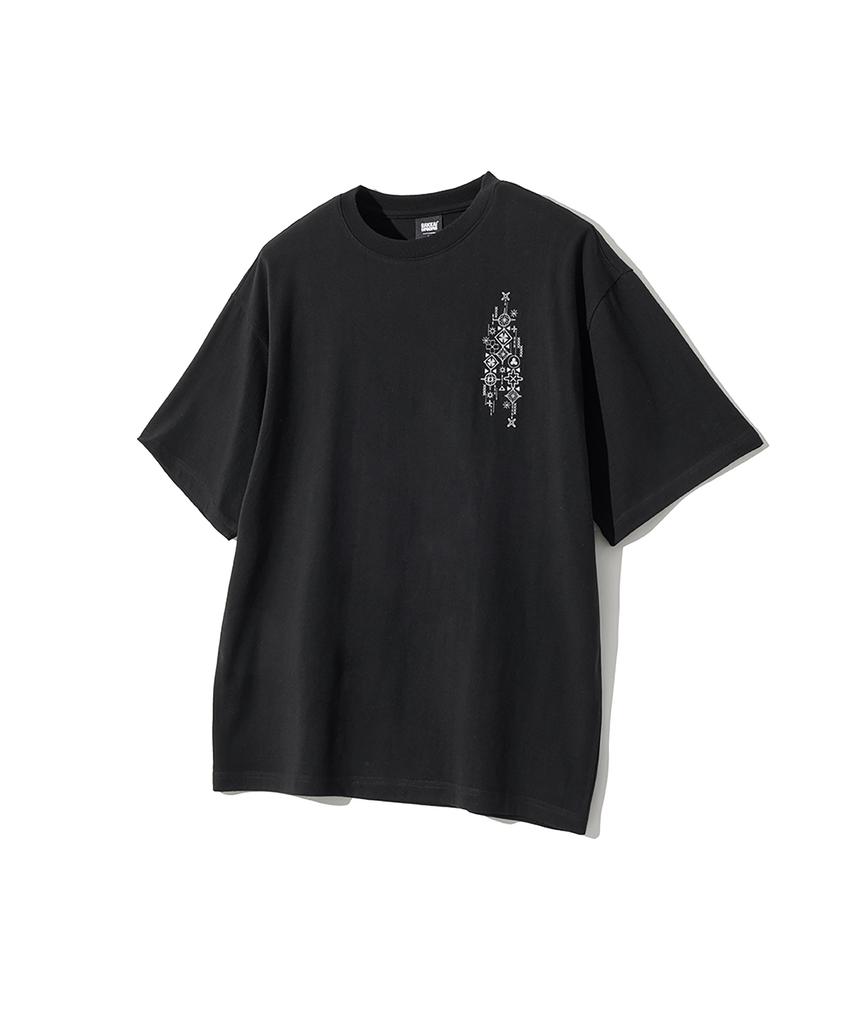 GAKKAI UNIONS Sunshine Embroidered Short Sleeve T-Shirt Black