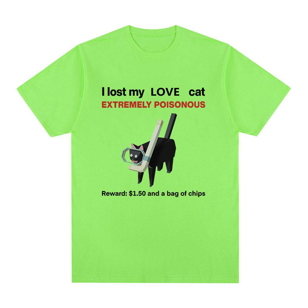 

Я потерял свою любовь кошку Смешной котенок Мем Принт Футболки Мужчины Женщины Мода Винтаж Футболки с коротким рукавом Хлопок Свободная Повседневная футболка 4XL