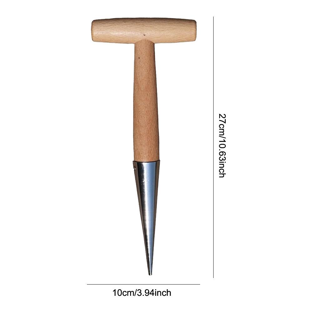 1/2Pcs T-Wood Handle Hand Sow Dibbler Sowing Seeds Bulbs Digging Garden Dibber Planter Tool Transplanting Seed Dispenser Garden