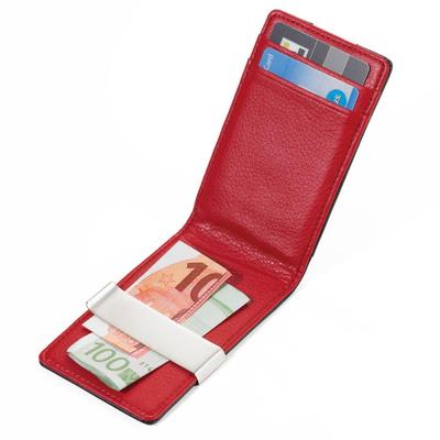 Troika Credit Card Case with Medium Clip (Black/Red)