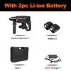 4 IN 1 2 Batteries Rechargeable Electric Hammer Impact Drill for 18V Brushless Cordless Rotary Hammer Drill