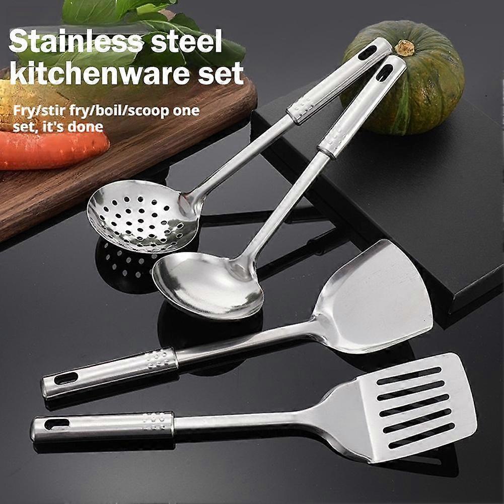 5pcs Stainless Steel Kitchenware Set Soup Ladle Leaky Spoon Spatula Kitchen Tool