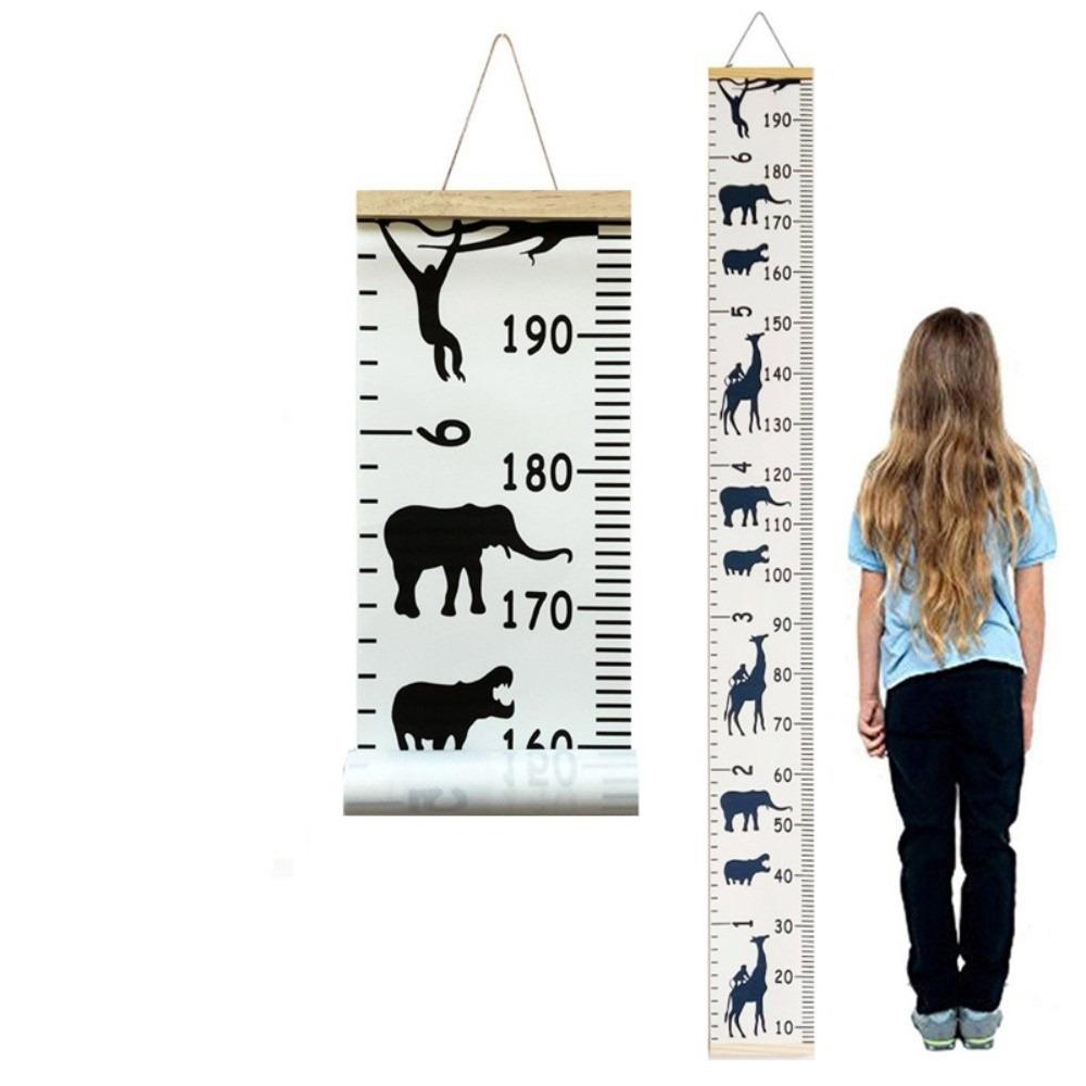 2M Height Child Growth Chart Wall Hanging Catoon Pattern Height Chart Growth Ruler Removable Height Measure Ruler
