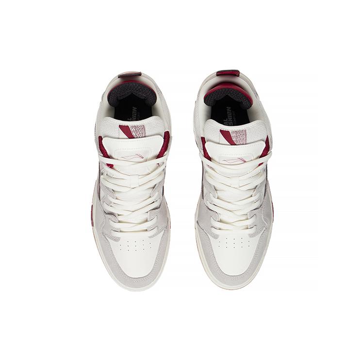 Li Ning Wave PRO Suede, Leather Thermal Waterproof Coverage Low top Skateboard Shoes Men's Gray Red AECS059-1
