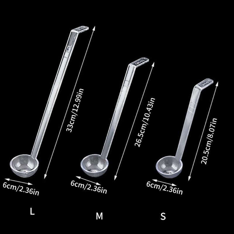 5Pcs Clear Plastic Long Handle Mini Ladles For Sauces Dressings Soup Large Capacity Party Catering Supplies