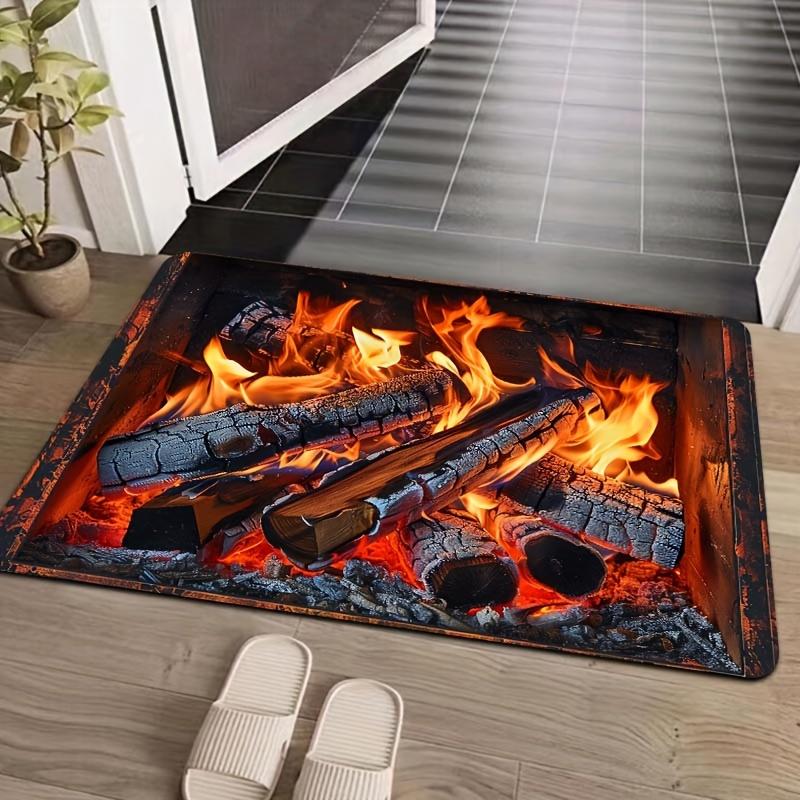 1 Stück Anti-Ermüdungs-Küchenteppiche, Kamindruck, wasserdicht, rutschfest, dick, gepolstert, Küchenmatte, strapazierfähig, bequeme Stehmatte für die Küche