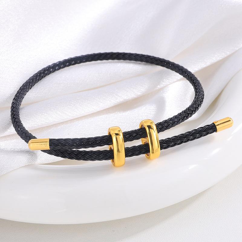 Titanium steel waterproof and sweat-proof pig nose hand rope adjustable I-shaped buckle steel wire multicolored rope D hard gold red rope
