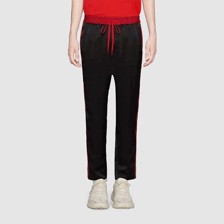 Gucci Knitted Sweatpants Men's Black Moderate Straight Fit Pants 522935-Z739C-1159