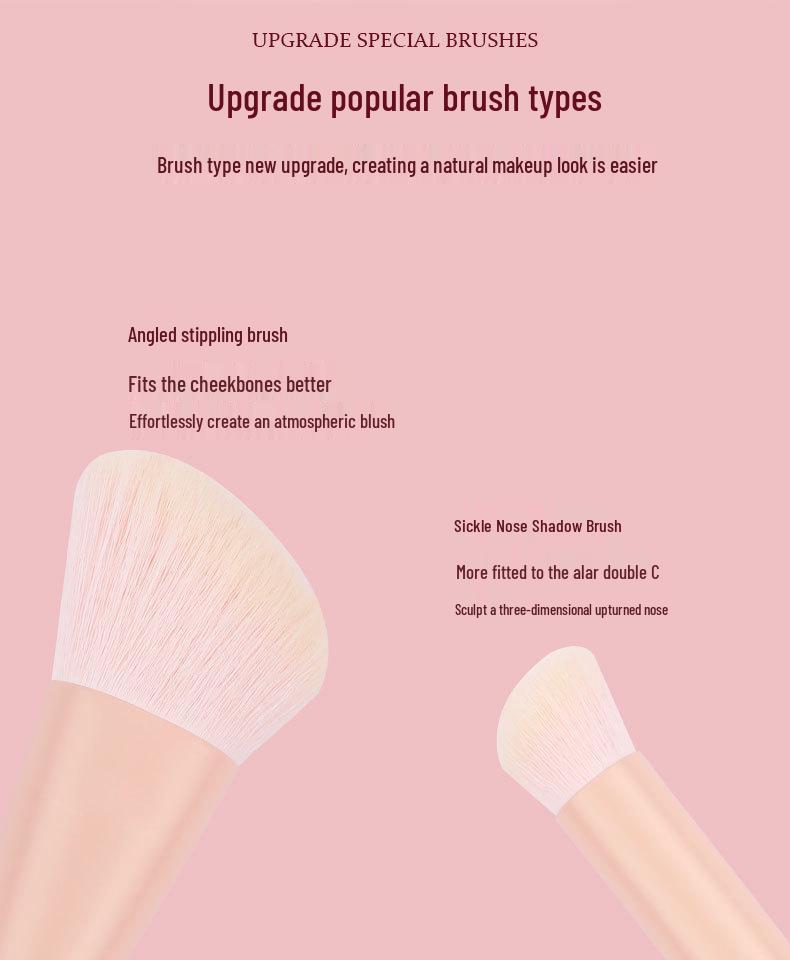 Cai Shi Lan 10/12-Piece 3.0 Three-Color Makeup Brush Set - Soft Bristles for Blush, Powder, and Contour.