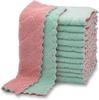 Double-layer Kitchen Cleaning Cloth Microfiber Towels Soft Absorbent Non-stick Oil Towel Rags Household Dish Cloths Clean Tools