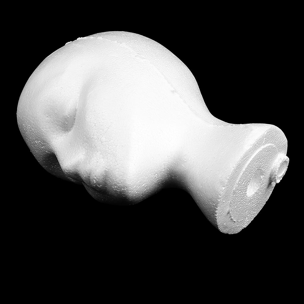 Kadın Strafor Kafa Modeli Gözlük Saç Peruk Manken Standı Manken - Beyaz