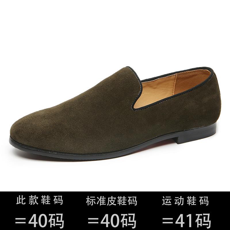 

Весенние новые мужские туфли мужские туфли Doudou корейская версия универсальные матовые кожаные мокасины с одной педалью мужские туфли мужские 48 хаки