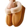 Women's Closed-Heel Snow Boots: Winter Cotton Slippers with Plush Velvet Lining for Outdoor Wear - Warm and Furry for Couples.