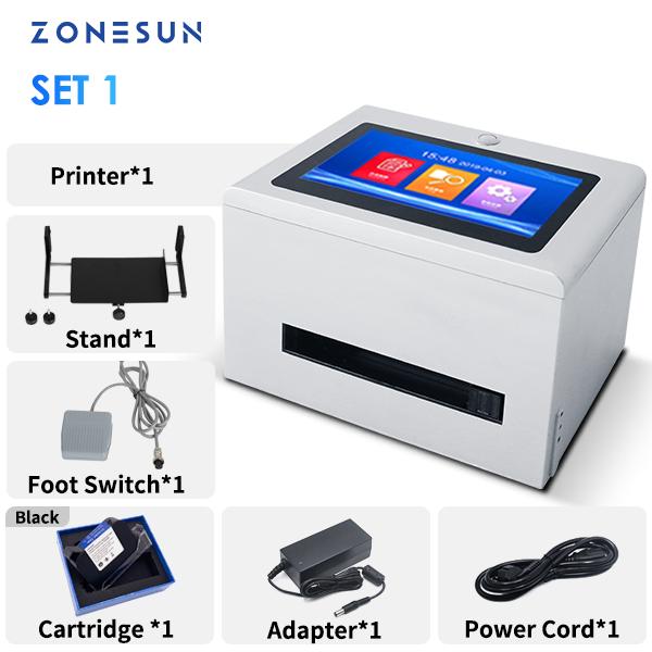 ZONESUN ZS-TIP127 Digital 12.7mm QR Barcode Logo Printer Tabletop Inkjet Date Coding Machine Portable Batch Expiry Serial Number