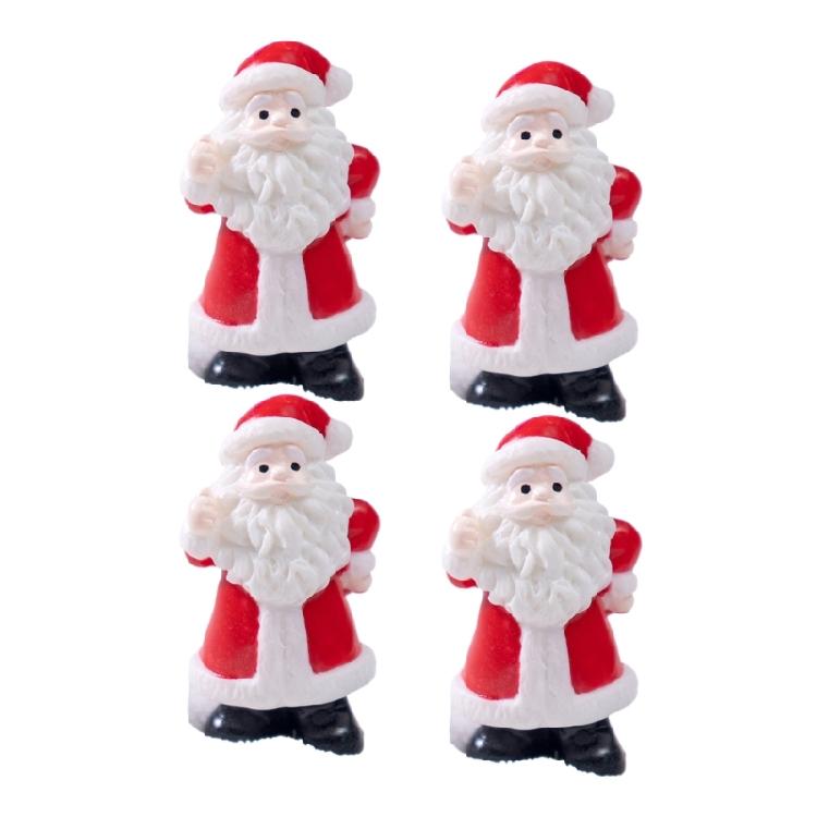 

4 Santa Claus Resin Crafts Interactive Festive Landscape Building Set Creative DIY Winter Scene Decor for Indoor Holiday Displays