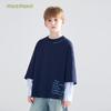 Mucmukn Boys' Letter Print Faux Two-Piece Sweatshirt
