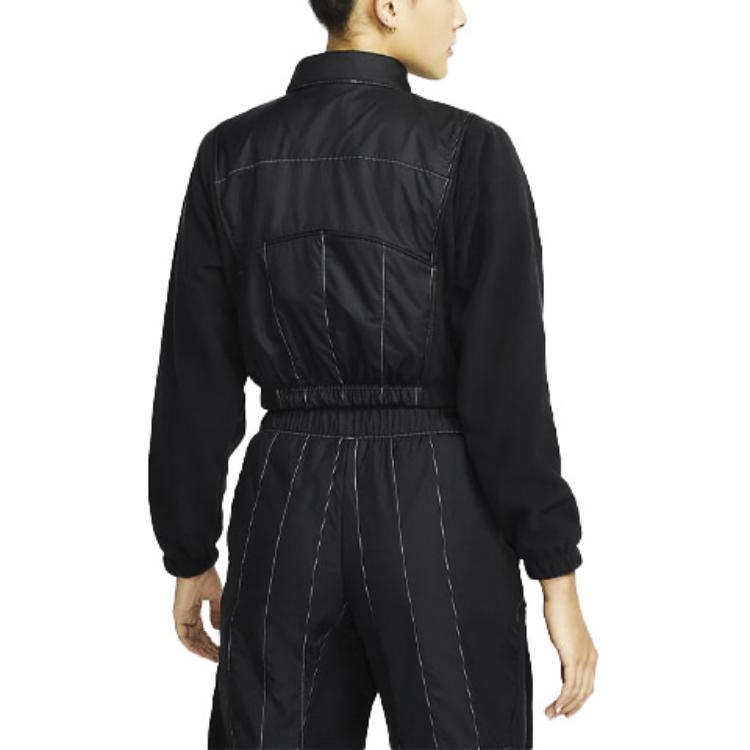 Nike Velvet Jackets Women's Black Stand Collar Moderate DD5613-010