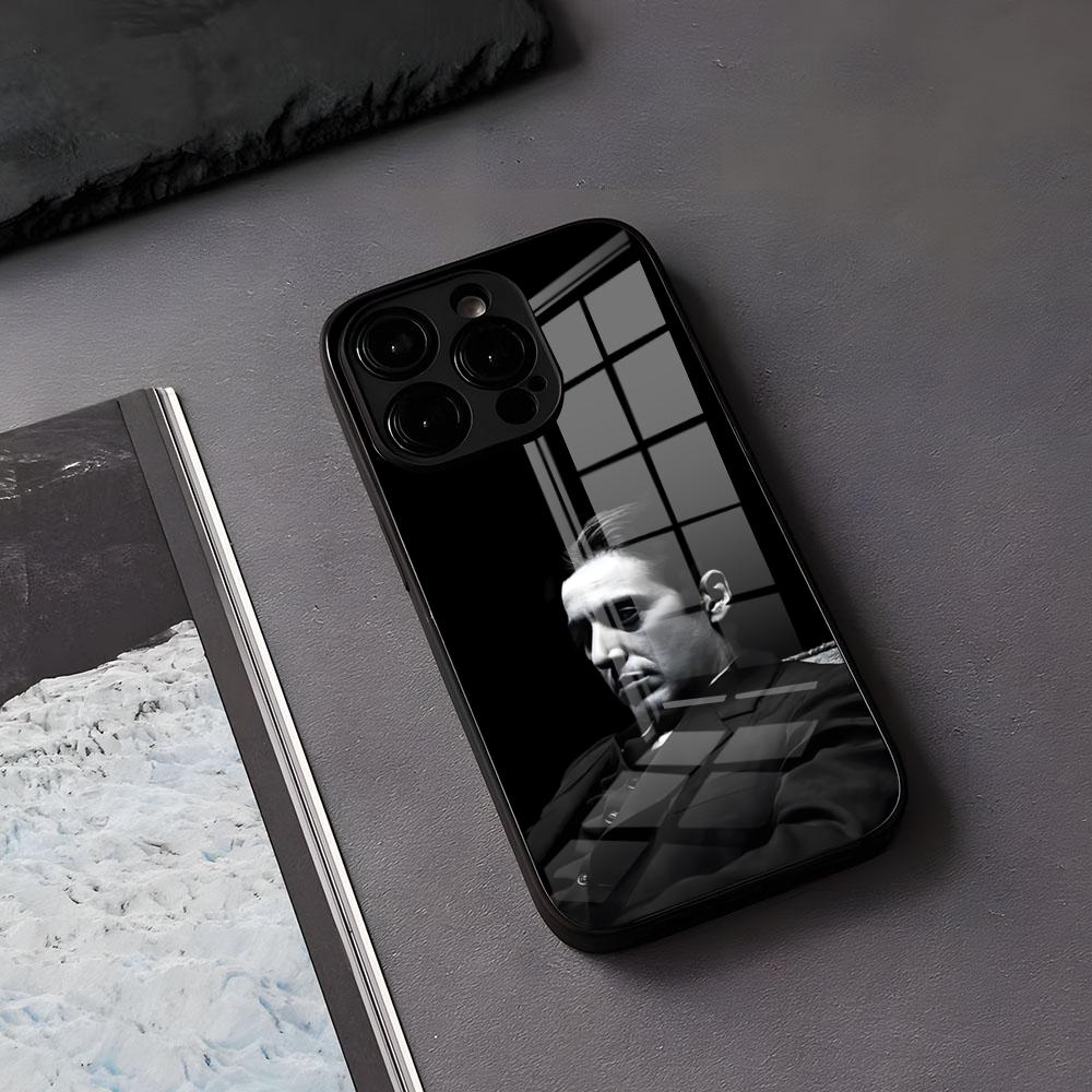 M-Michael C-Corleone Phone Case For IPhone 17 Air 16 E Pro Max 15 14 13 Mini 12 Pro 11 Max Plus Black Glass Cover