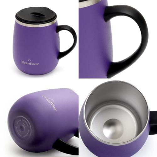 GRANDTIES Premium Vacuum Insulated Mug, 460ml, Available In 19 Colors, with Easy-Open Sliding Lid, Stainless Steel Double-Wall Vacuum Insulation, and