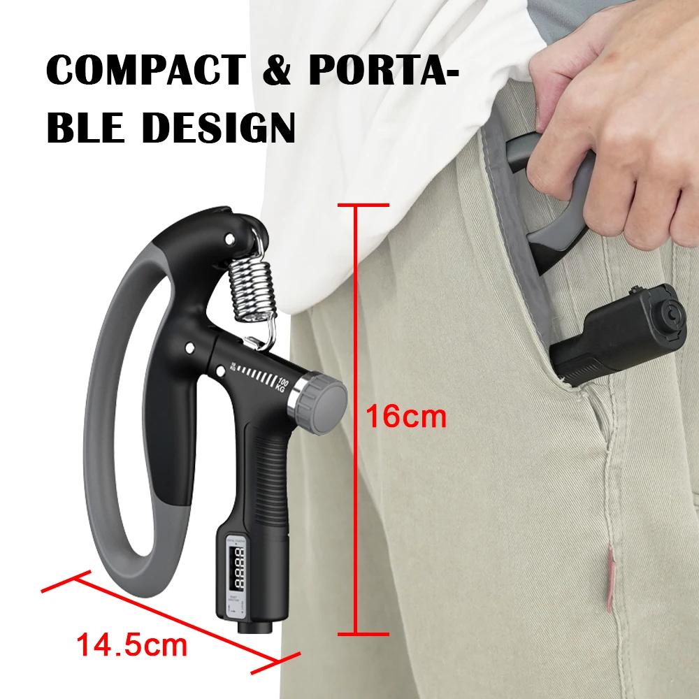 Smart Counting Hand Grip 10-100KG Adjustment Exercise Power Strengthening Pliers Spring Finger Pinch Wrist Expander Training 1PC