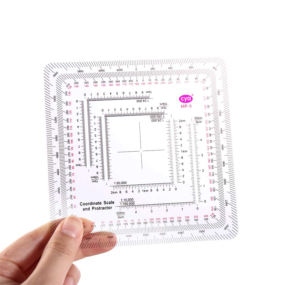 MP-5 Land Navigation Protractor Map Protractor Measuring Ruler Coordinate Scale Protractor