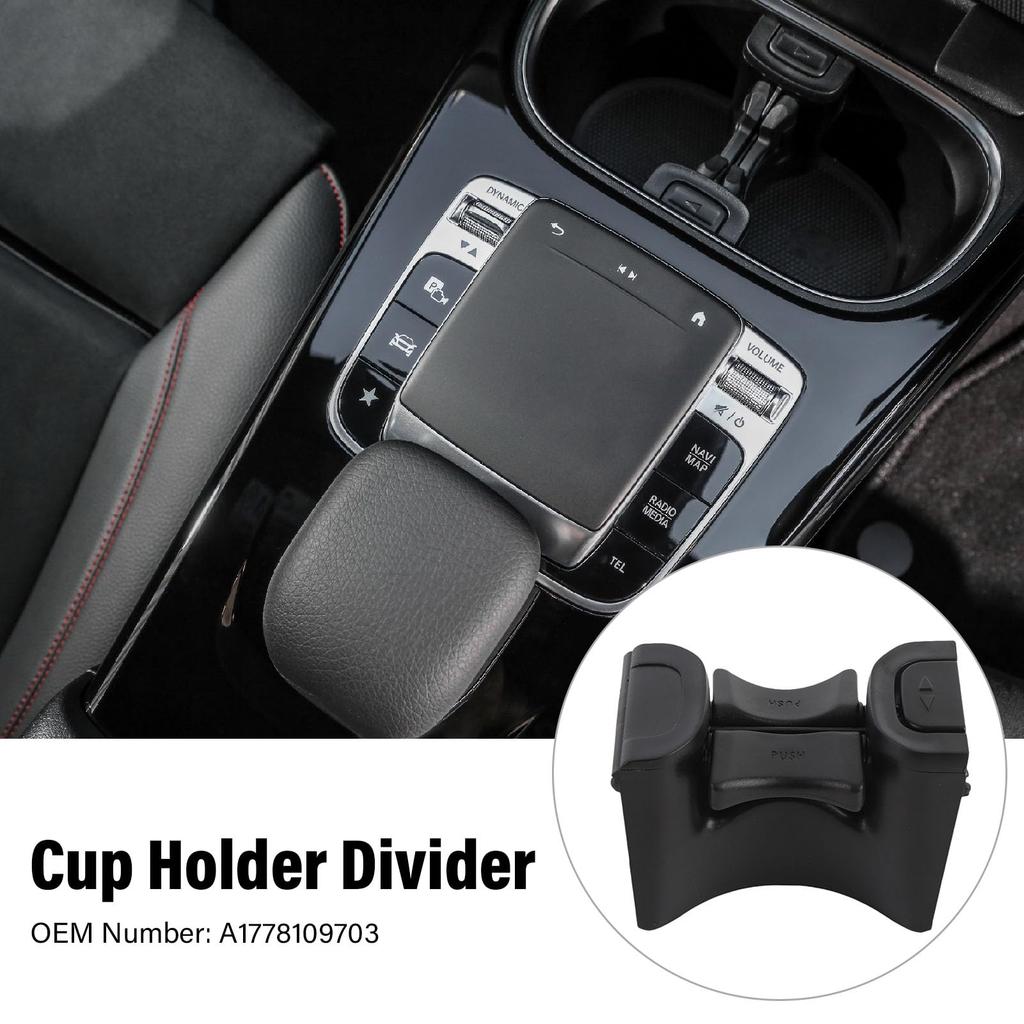 Akozon Cup Holder Insert Divider Impact Proof Stylish Look Center Console Beverage Replacement for W177 W247 B-Class 2018-2023