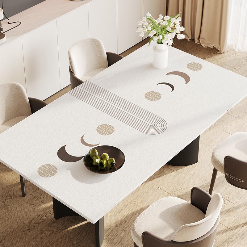 Dining Table Mat Oil-Proof And Waterproof Coffee Table Tablecloth Table Mat Light Luxury Advanced Sense Leave-In Tablecloth Desktop Pvc Protective Mat