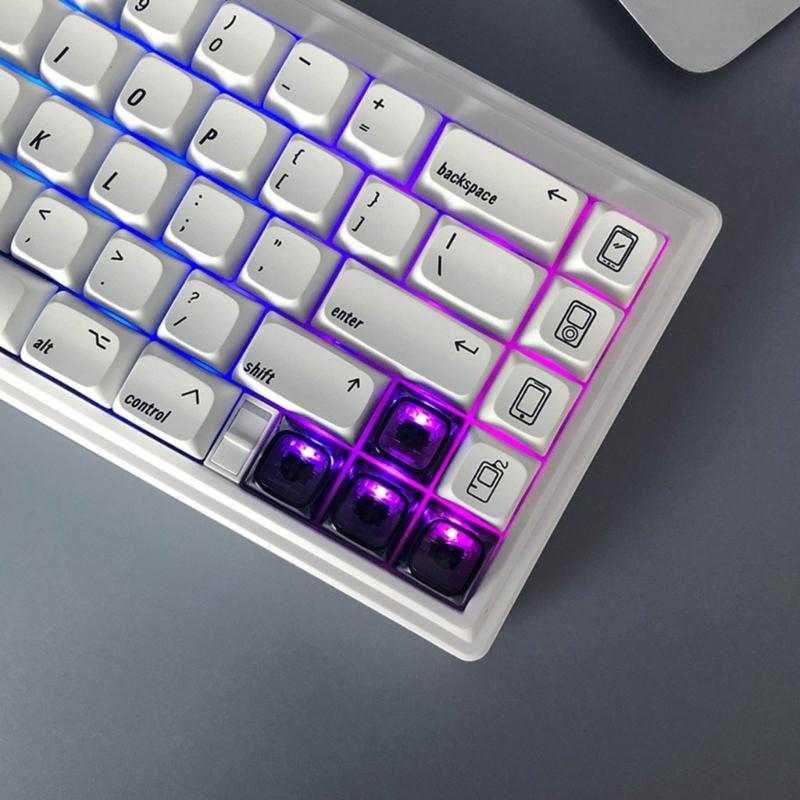 10Pcs Transparent PC Keycaps XDA Height 1U 1X Mechanical keyboard Keycaps Blank Backlit Keycaps For Cherry Switch