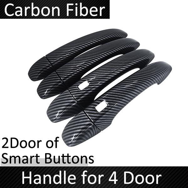 Black Carbon Fiber Exterior Door Handle Cover for  Renault Talisman Samsung SM6 2016~2022 Accessories Stickers Trim Set