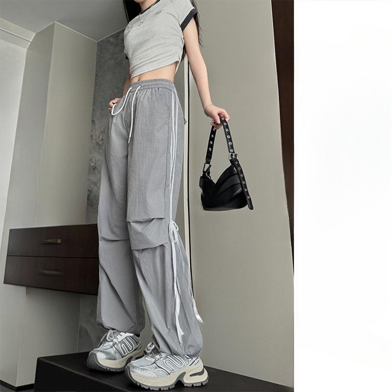Bow Work Pants for Women In Summer Women's High Waist Casual Wide-leg Sweatpants Quick-drying Sports Pants