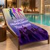 Custom Name KPop Demon Hunters Beach Towel Personalized Text Soft Towel Swimming Travel Bath Gift