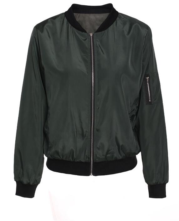 Women's European & American Fashion Solid Color Zipper Casual Jacket - Spring 2023
