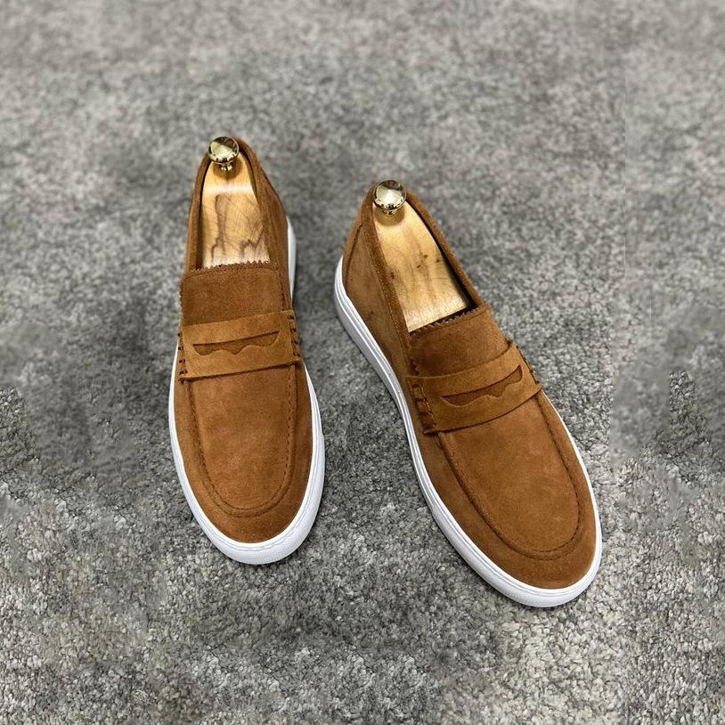 

Мода Деловые Мужские Замшевые Кожаные Повседневные Туфли Осень Новые Удобные Туфли-Лоферы Классические Мужские Платформа Обувь для Ходьбы 38-48 48 коричневый