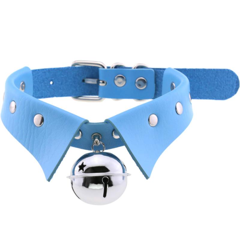 1Pc Punk Women Harajuku Heart Religion Cross PU Leather Choker Necklaces Punk Gothic Spike Rivet Collares Bell Torques Jewelry