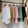 Johnature Women Casual T-Shirts O-Neck Seven Sleeve Solid Color Summer Loose Women Soft T-Shirts