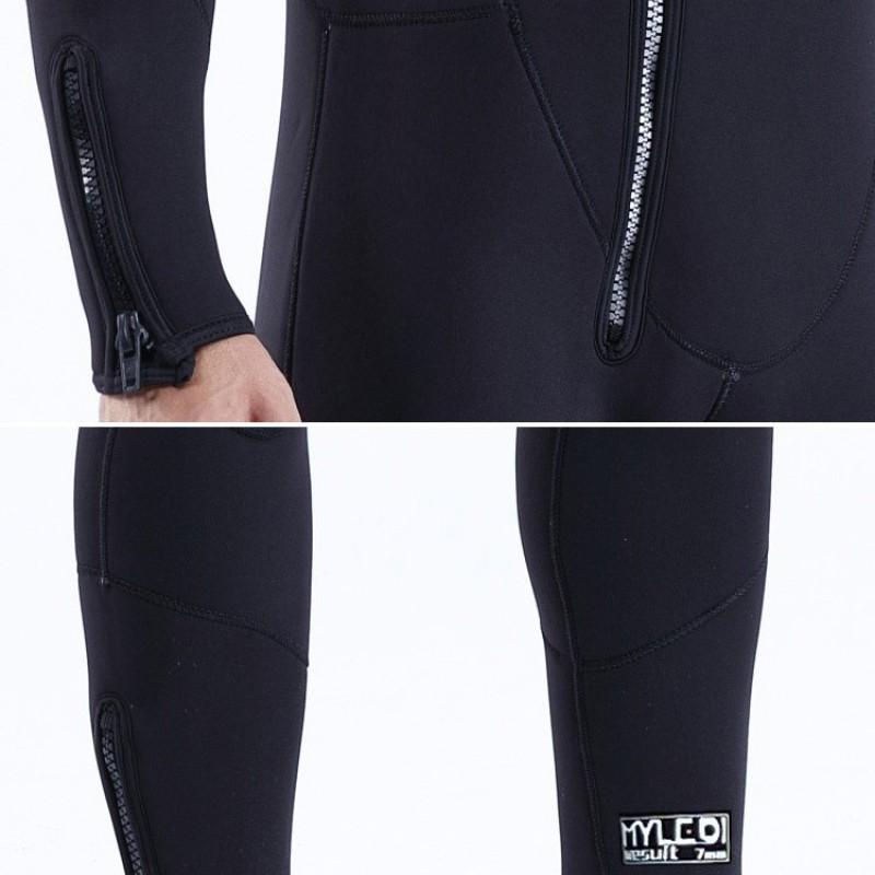 7mm Neoprene Wetsuit Full Body Front Zip Hooded Scuba Diving Snorkeling Swimming Warmth
