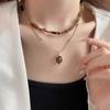 Senior Sense Tiger's Eye Stone Beaded Necklace Light Luxury Sweater Chain  Clothing Accessories