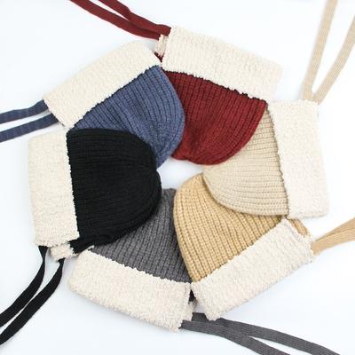 Hut Damen Herbst und Winter Merinowolle Gestrickter Wollhut Plüsch Verdickt Warm Vielseitig Zeigen Kleiner Kältehut