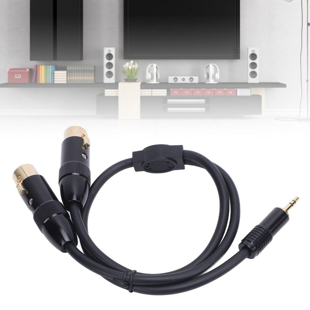 0.5m / 1.64ft XLR Microphone To 3.5mm Cable Active Speaker Connection Cable for DSLR Cameras