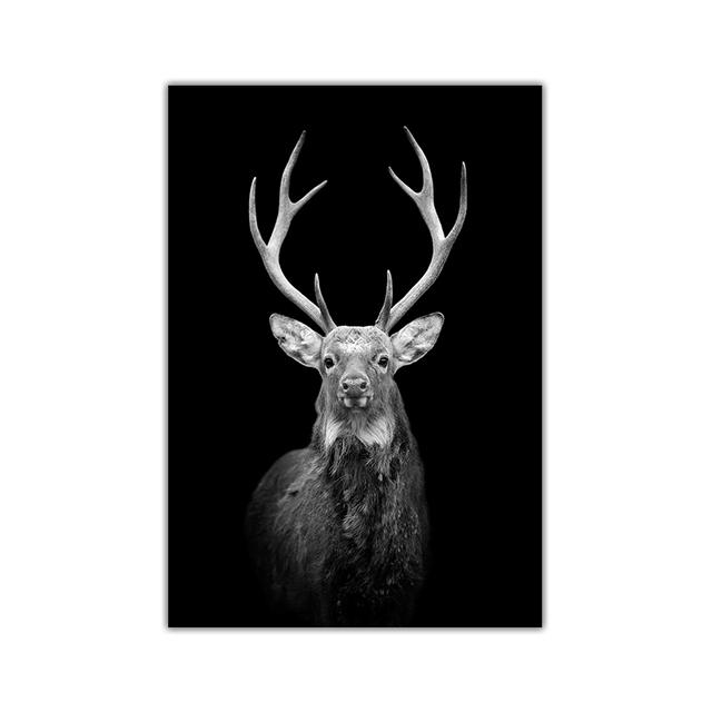 

Черно-белые животные, художественные львы, леопардовые олени, живопись, холст, художественные постеры и принты, настенные панно для гостиной, домашний декор стен 21*30cm