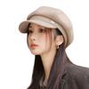 New casual versatile octagonal hat autumn hat women's big head circumference showing face small beret British retro cap