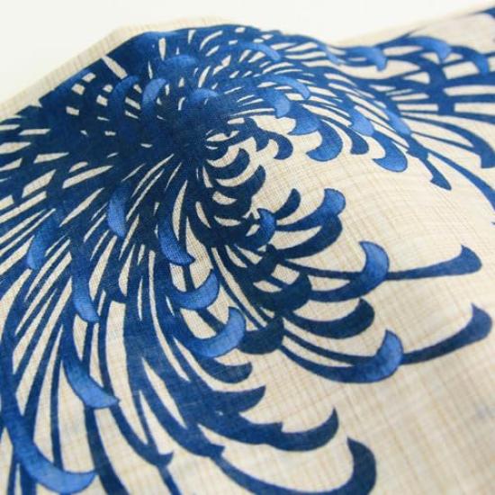 Yukata Premium Cotton and Linen Yukata Set Chrysanthemums on a Natural The and blue yukata feature a and sophisticated "Wa Nadeshiko" Women's Set,