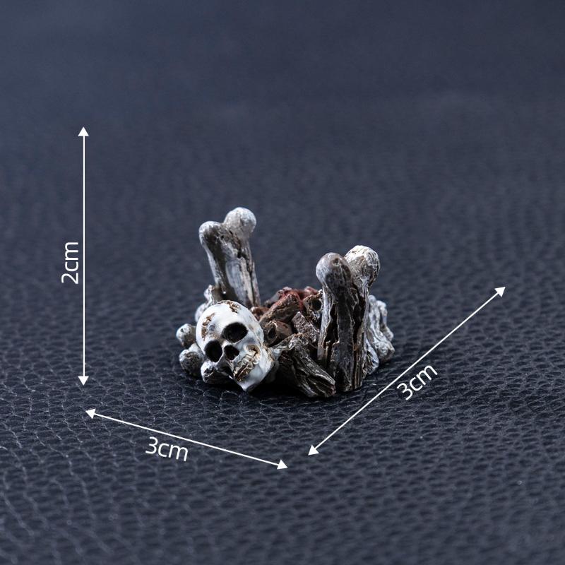 Halloween Scary Ghost Ornament Mini Resin Bone Skull Coffin Chair Statue for Holiday Party Tabletop Decor