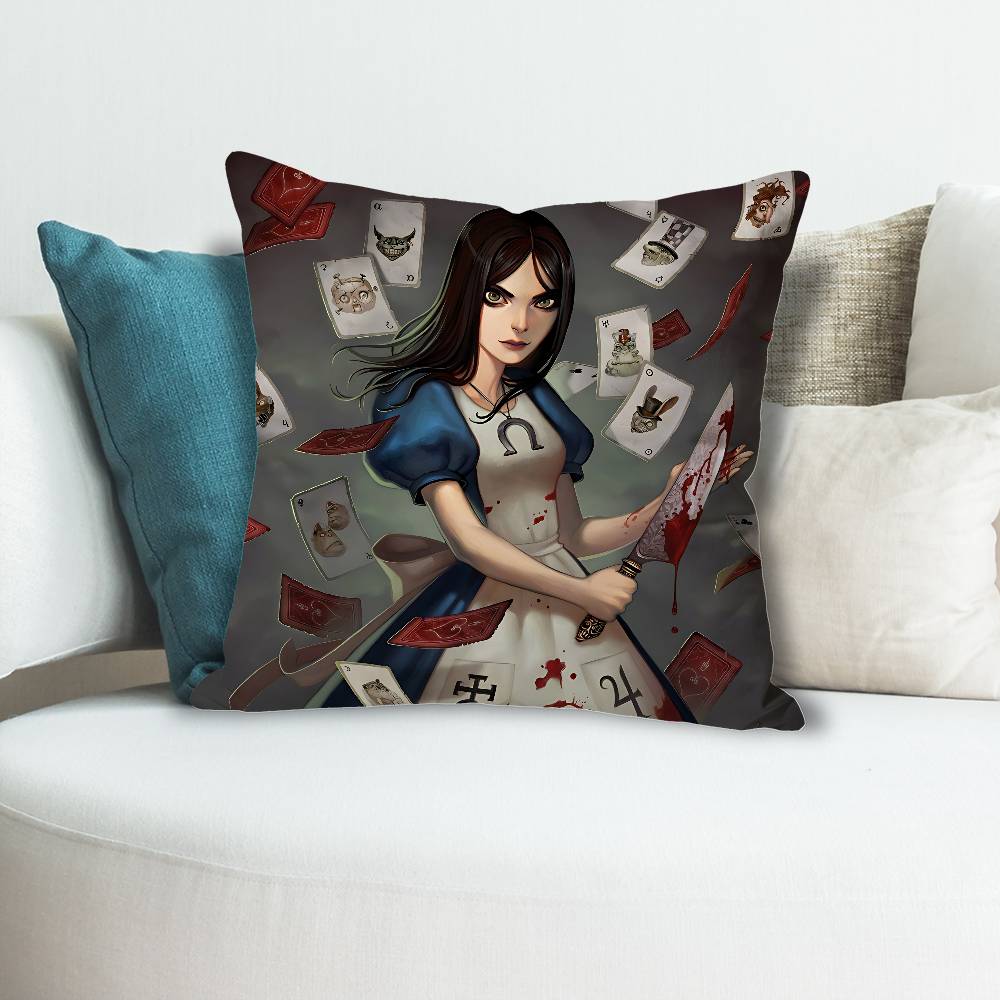 GAME AAlice MMadness Returns Various Sizes Square Pillow Case For Car Home Bedchamber Decor Custom Valentine Gift
