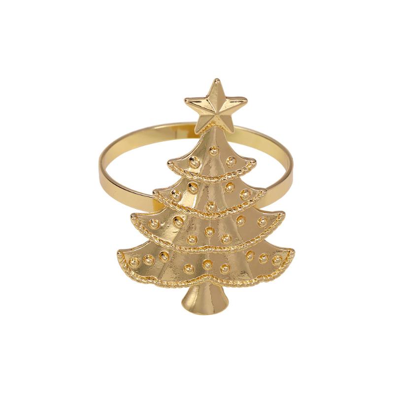 1Pcs New Year Party Supplies Christmas Napkin Rings Xmas Tree Ornaments Christmas Home Kitchen Dinner Table Decoration
