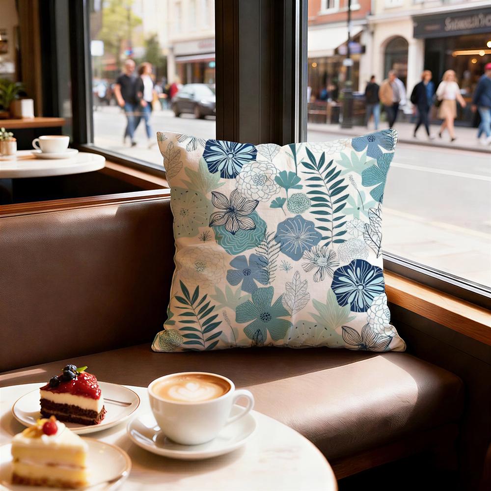 Floral Texture Cushion Cover Set of Decorative Short Plush Pillow Covers for Sofa Soft Cushion Case X Cm