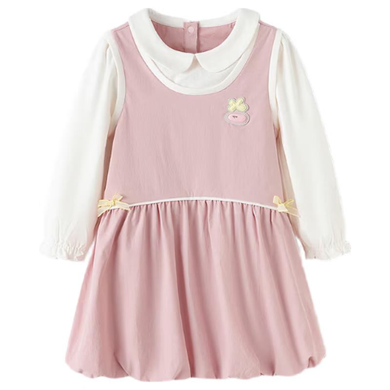 Balabala BalaOne Girls Faux Two-Piece Spliced Dress 130